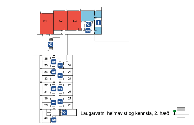 Háskóli Íslands - kennsluhúsnæði á Laugarvatni, 2. hæð