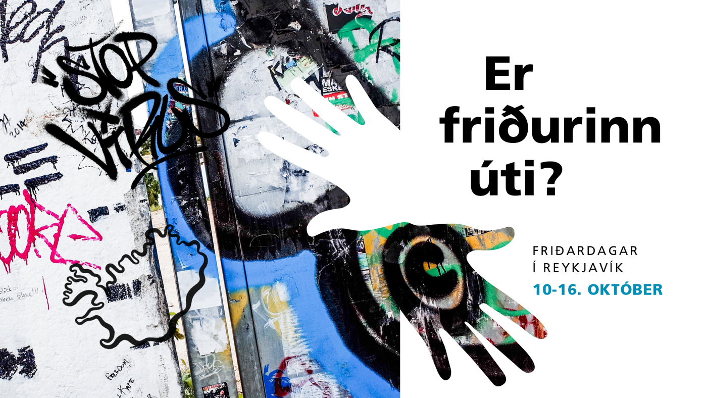 Friðardagar 2020 fara fram á netinu og eru helgaðir umræðu um hvað Ísland getur gert til að stemma stigu við ofbeldi í íslensku samfélagi og einn daginn jafnvel útrýmt því. "Merki Friðardaga"