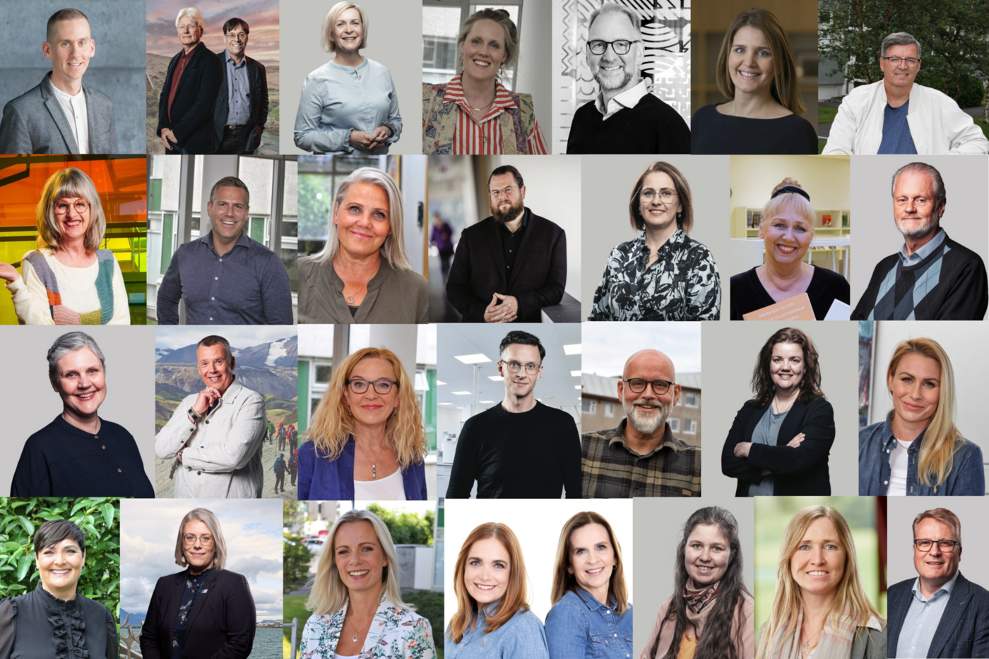 Kennar Endurmenntunar eru vel á þriðja hundrað manns á hverju ári, fyrsta flokks fagfólk og reynsluboltar með sérþekkingu á sínum mikilvægu sviðum. Samsett mynd af hópi kennara