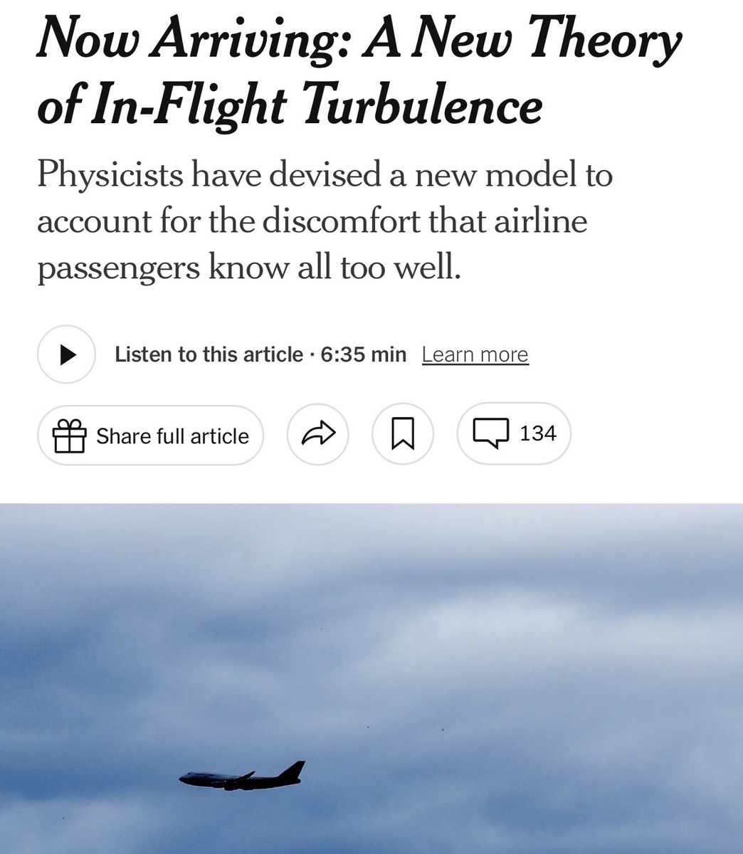 Björn Birnir, prófessor við Háskóla Íslands og prófessor í stærðfræði við Kaliforníuháskólann í Santa Barbara í Bandaríkjunum, var í viðtali í New York Times (NYT) í síðustu viku vegna nýrra og nákvæmra spálíkana um hreyfingu á ögnum í straumi. Í New York Times er áhersla lögð á gagnsemi líkansins við að veita betri sýn á ókyrrð í lofti, sem Björn Birnir kallar raunar straumiðu, sem er vaxandi vandamál í flugi. MYND/Skjáskot af síðu NY Times