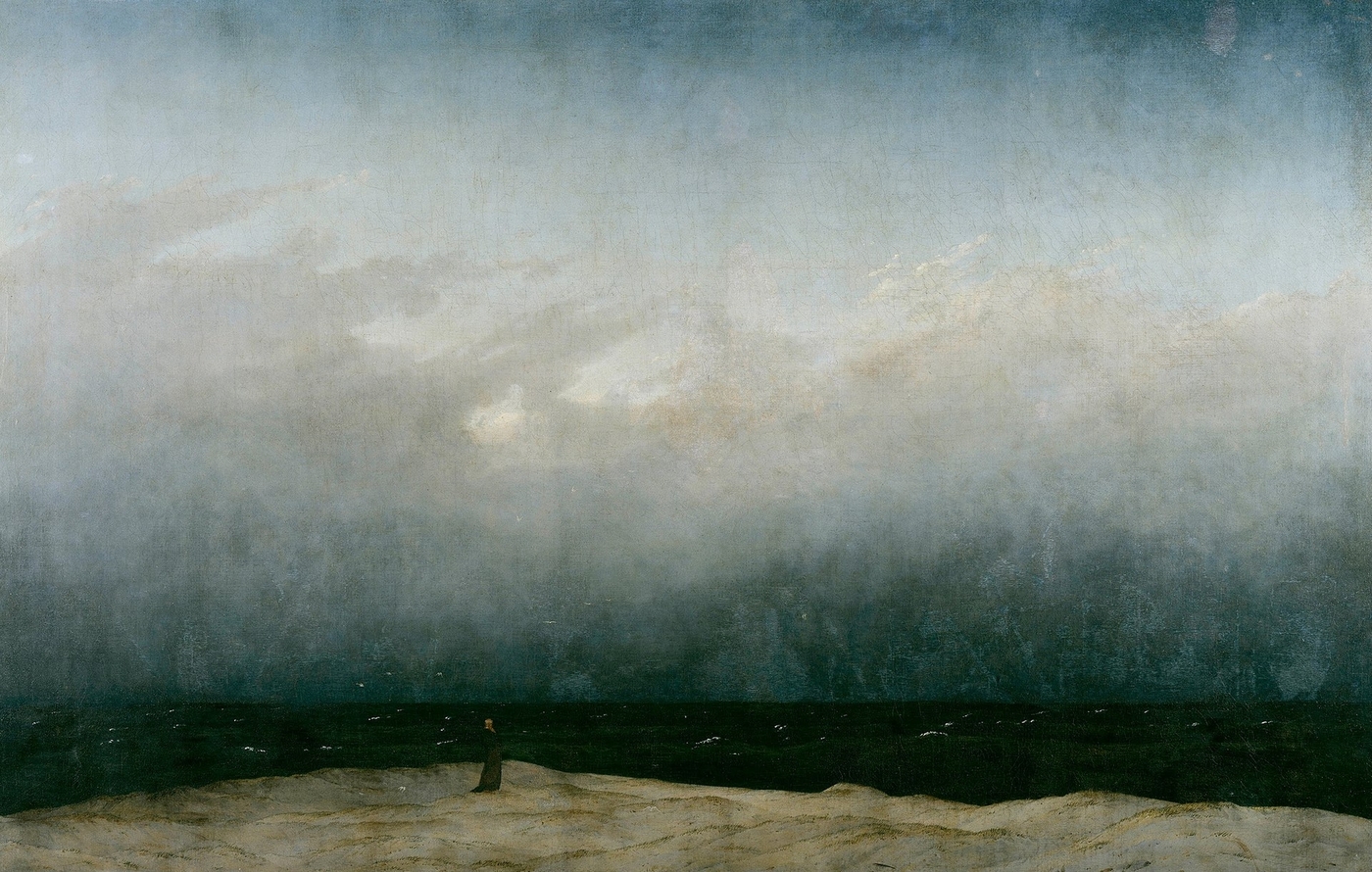 „Munkurinn á ströndinni“ eftir þýska listmálarann Caspar David Friedrich.