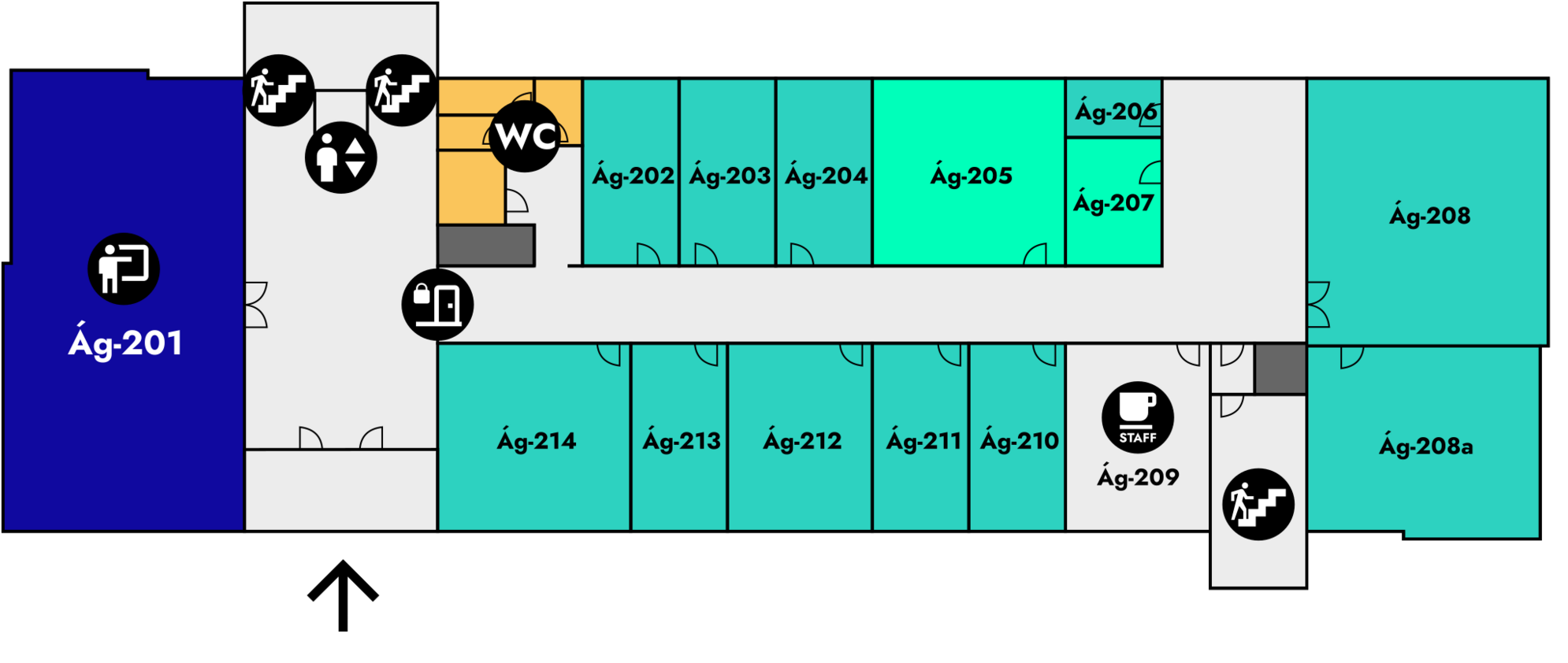 Yfirlitsmynd af Árnagarði: 2. hæð