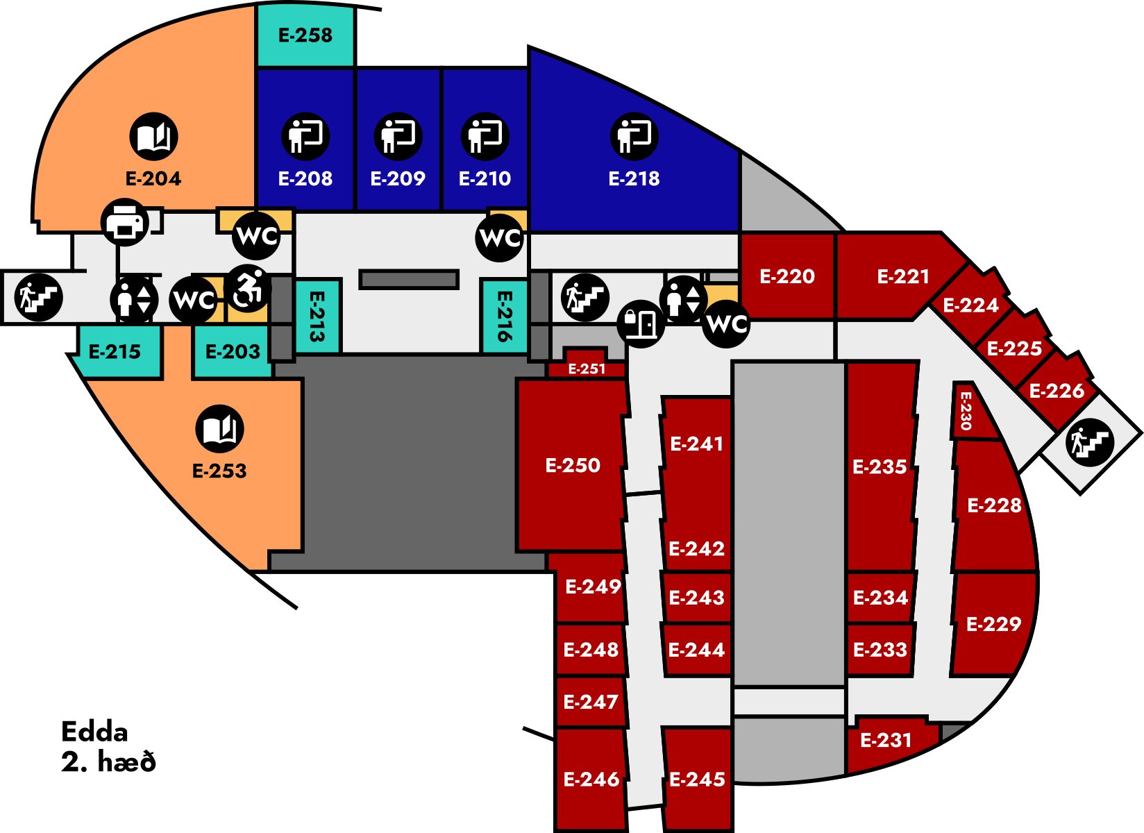 Yfirlitsmynd af Eddu: 2. hæð