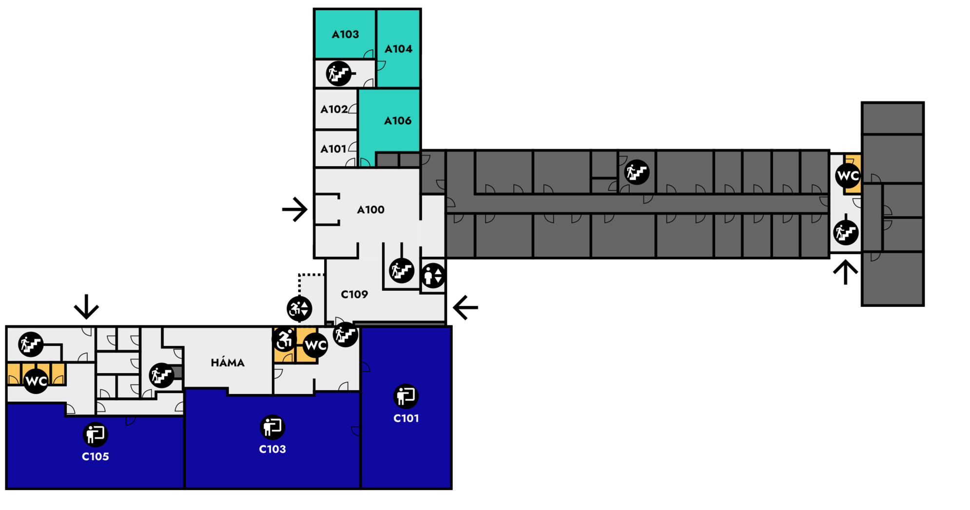 Yfirlitsmynd af Eirbergi: 1. hæð