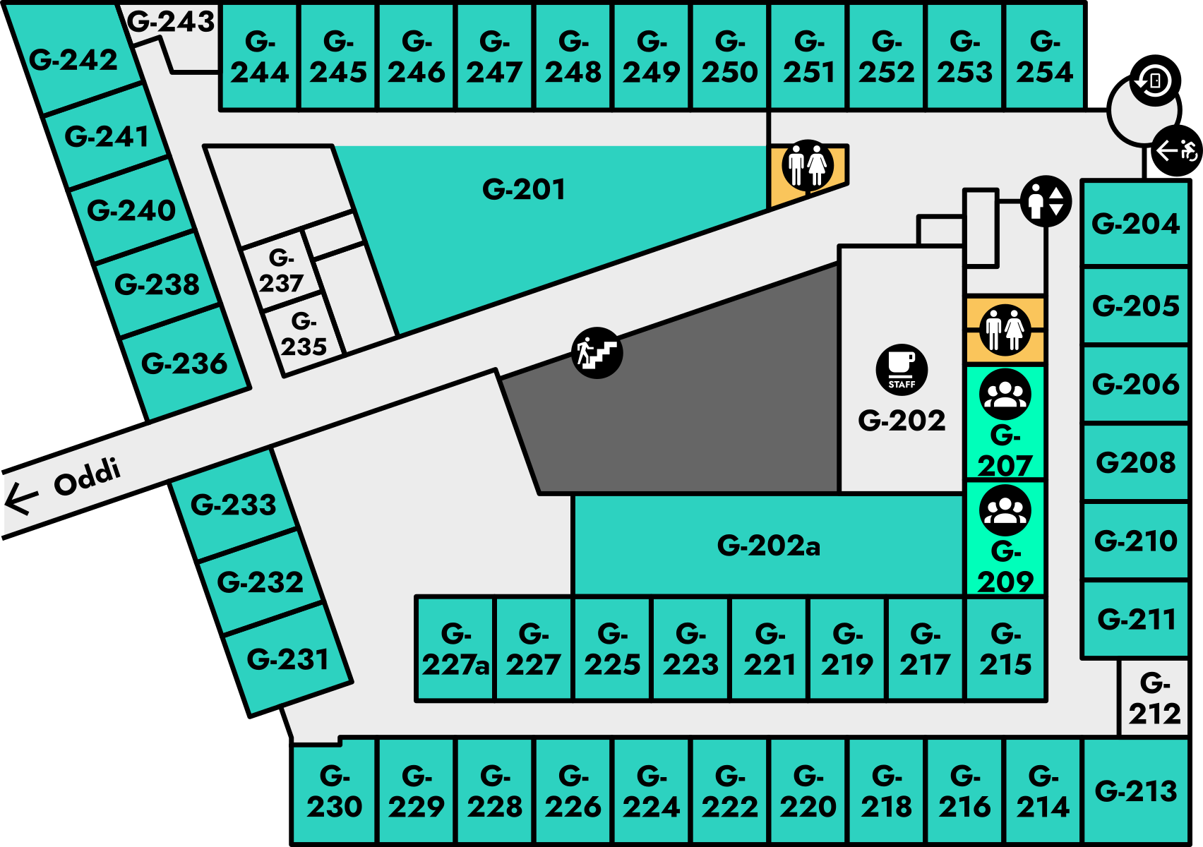 Yfirlitsmynd af Gimli: 2. hæð