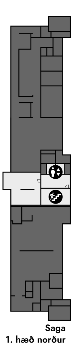Yfirlitsmynd af Sögu: 1. hæð norður