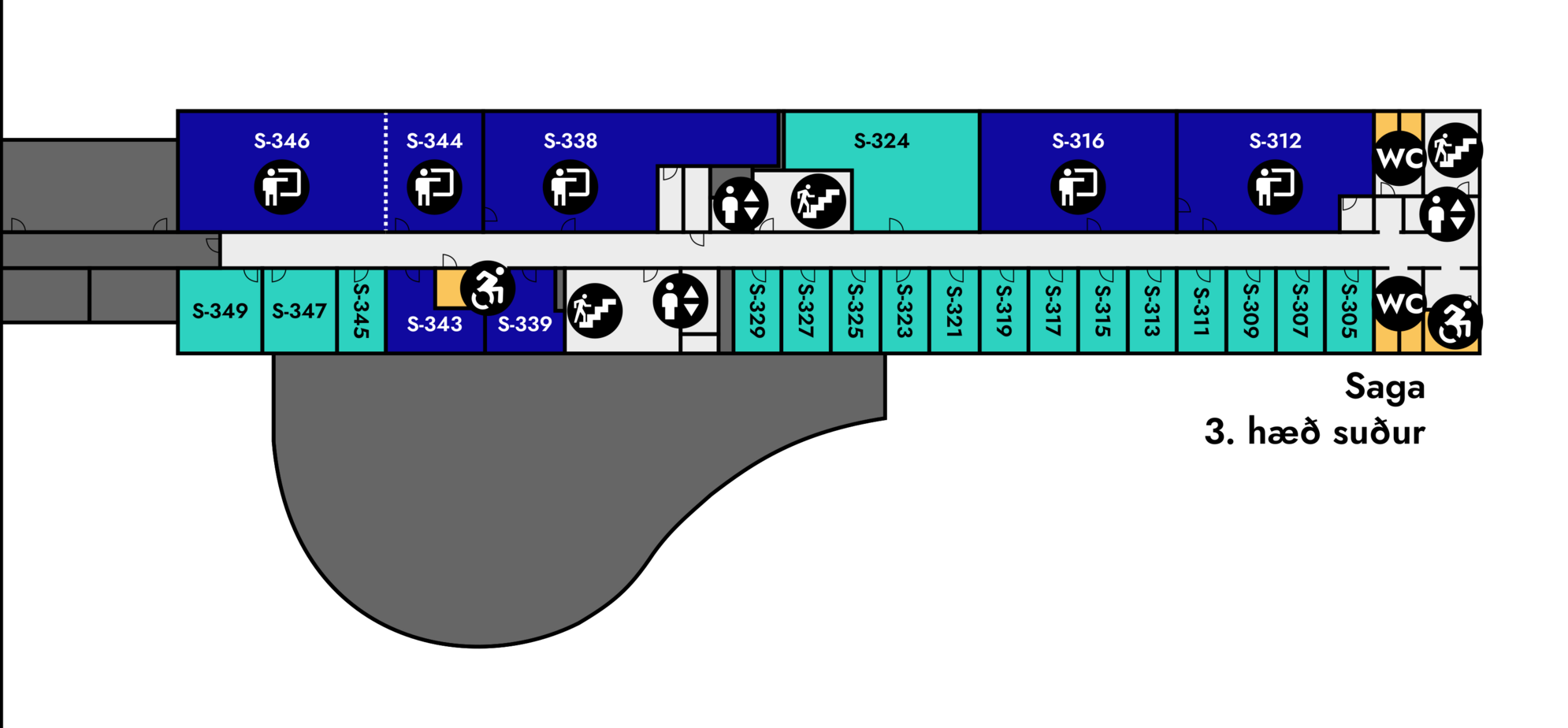 Yfirlitsmynd af Sögu: 3. suður