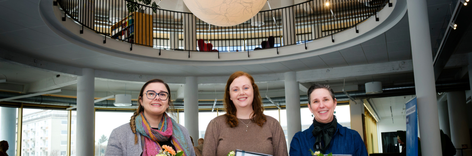 Styrkþegarnir þrír, Jennifer Nichol Thompson, Berglind Lilja Guðlaugsdóttir og Nichole Leigh Mosty.