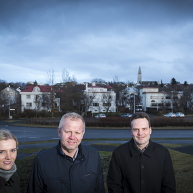 Magnea Magnúsdóttir, MA-nemi við Lagadeild, og Karl Axelsson og Helgi Áss Grétarsson, dósentar við Lagadeild