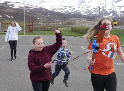 Frá heimsókn Háskólalestarinnar á Grenivík um síðustu helgi.