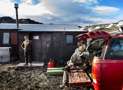 Vísindamenn við Öskju