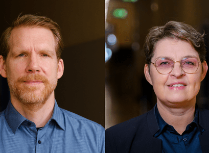 David Reimer, prófessor við Menntavísindasvið og við Félagsvísindasvið, og Kolbrún Þ. Pálsdóttir, prófessor og forseti Menntavísindasviðs, 