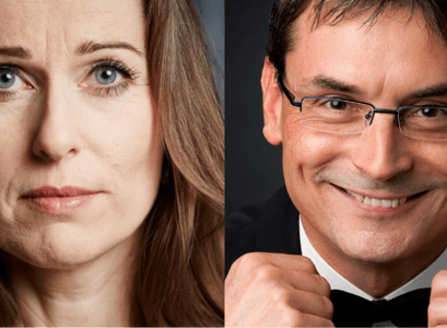 Hlín Pétursdóttir Behrens sópransöngkona og Peter Máté píanóleikari 