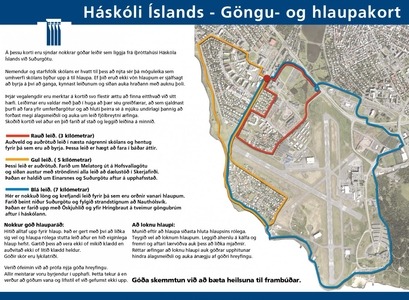 Göngu og hlaupakort í nágrenni íþróttahússins á Melunum.