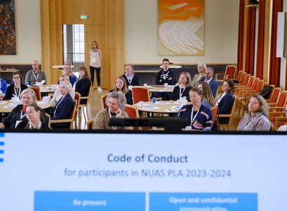 Þátttakendur í námskeiðinu í Hátíðasal Háskóla Íslands