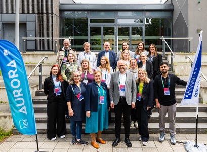 Hópur stúdenta og starfsfólks Hí tók þátt í Aurora-ráðstefnunni í Duisburg. 