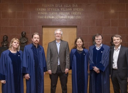 Steinunn J. Kristjánsdóttir, Jussi Backman, William Konchak, Samantha Harvey, Guðmundur Hálfdanarson og Björn Þorsteinsson.
