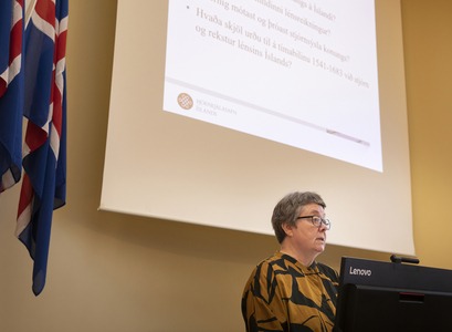 Kristjana Kristinsdóttir ver doktorsritgerð í Hátíðasal Háskóla Íslands.
