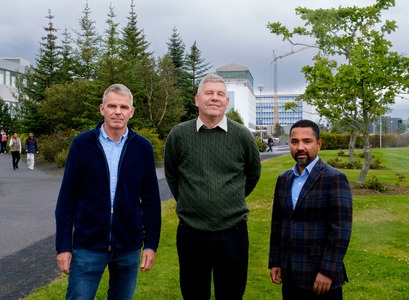 Prófessorarnirnir Sigurður Erlingsson, Bjarni Bessason og Rajesh Ruphakety 