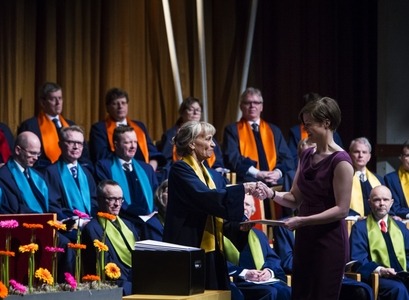 Frá brautskráningu Háskóla Íslands 21. febrúar 2015.