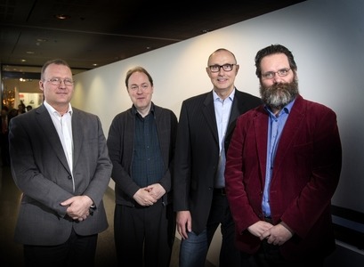 Prófessorarnir Rúnar Már, Jóhannes Gísli, Sigurður Gylfi og Benedikt.