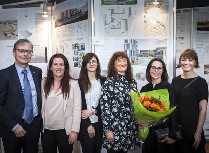 Jón Atli Benediktsson, rektor Háskóla Íslands, Guðrún Björnsdóttir, framkvæmdastjóri FS, Elisa Sarasso og Dagný Bjarnadóttir hjá DLD og Hjördís Sóley Sigurðardóttir og Hildur Ýr Ottósdóttir hjá Yddu.