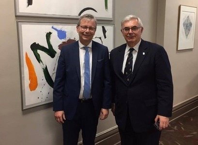 Jón Atli Benediktsson, rektor Háskóla Íslands, og David Barnard, rektor Manitoba-háskóla.