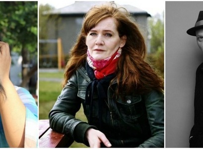 Auður Ava Ólafsdóttir, Naila Zahin Ana og Hallgrímur Helgason.