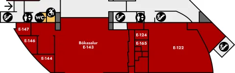 Edda, kort af 1. hæð