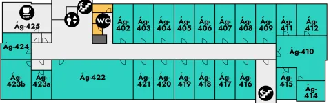 Árnagarður, yfirlitsmynd af 4. hæð