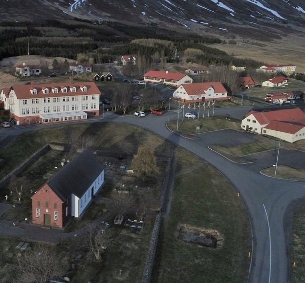 Yfirlitsmynd yfir Hóla í Hjaltadal