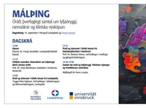 Málþing – Óráð, þverfaglegt samtal um lyfjaöryggi, rannsóknir og klíníska nýsköpun