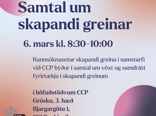 Samtal um skapandi greinar: Að vaxa skapandi